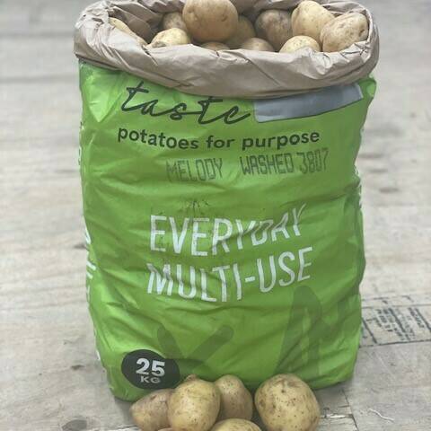 Washed White Potatoes (25KG sack)