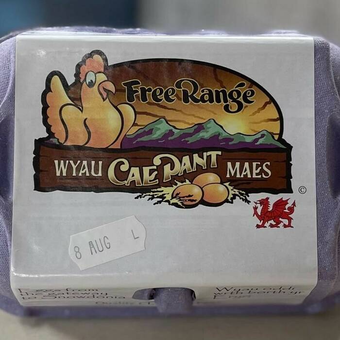 Wyau Cae Pant Free Range Eggs - Box of 6